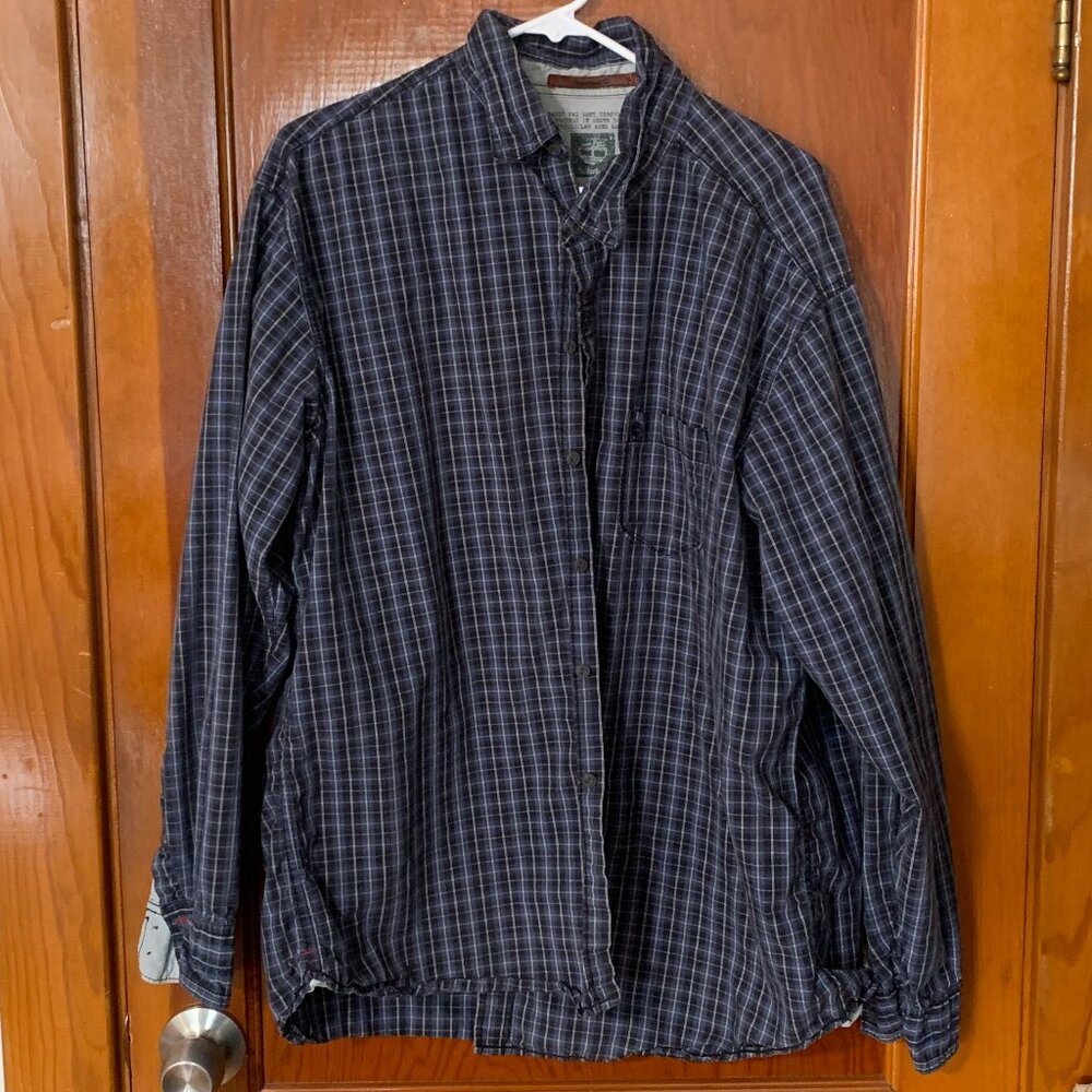 Timberland Mens Plaid Shirt: Special Aged Look: Size XL, Long Sleeve Button Down